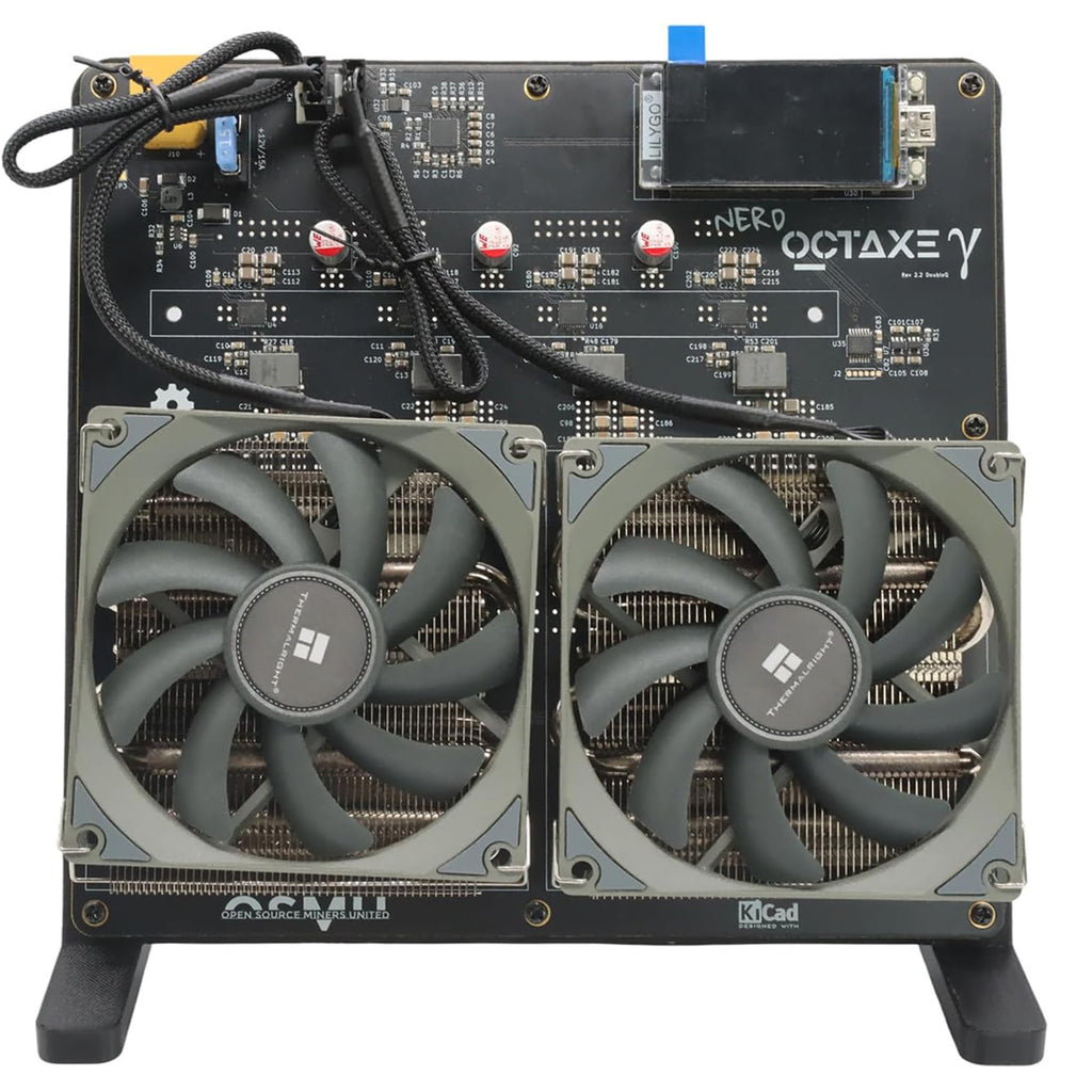 New NerdOctaxe 9.6TH/s Bitaxe Bitcoin Miner 16J/Th High Efficiency 160W Low Power 8×BM1370 ASIC Chips 2.4G WiFi & Open-Source Crypto Machine for BTC/BCH Mining Quiet Home & Office Miner