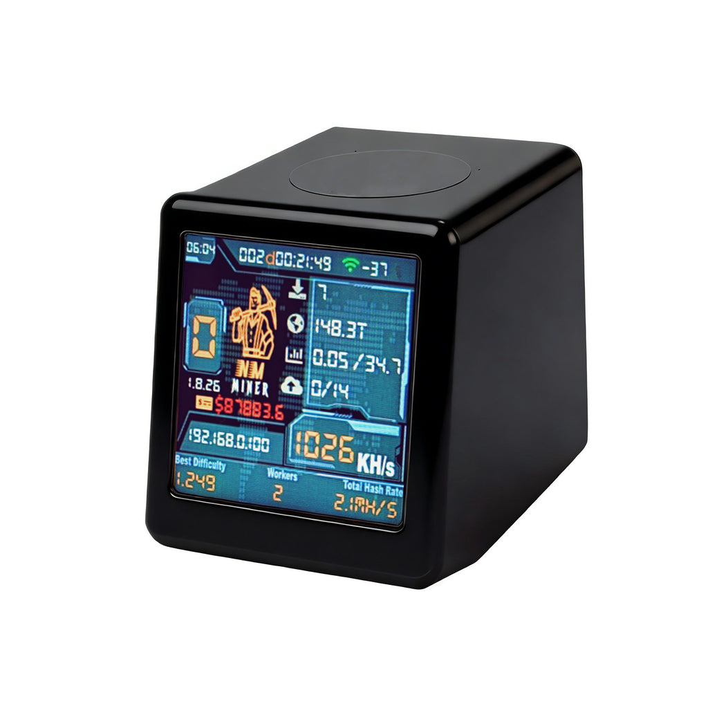 Bitcoin Miner NMMiner NM-TV-154 Machine 1000KH/S Hashrate USB Solo Crypto Miner Display & Clock Desktop Miner with ESP32 Processor BTC Lottery Miner for Home & Office Decor